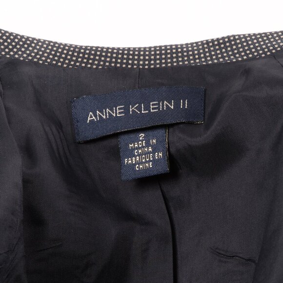 Anne Klein II Gray Micro Dot Silk Blazer Size 2 - Picture 6 of 6
